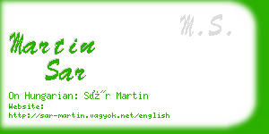 martin sar business card